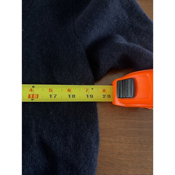 Polo Ralph Lauren Mens Navy Lambs Wool Sweater Sz L Pullover Preppy Italian Wool - Picture 5 of 5